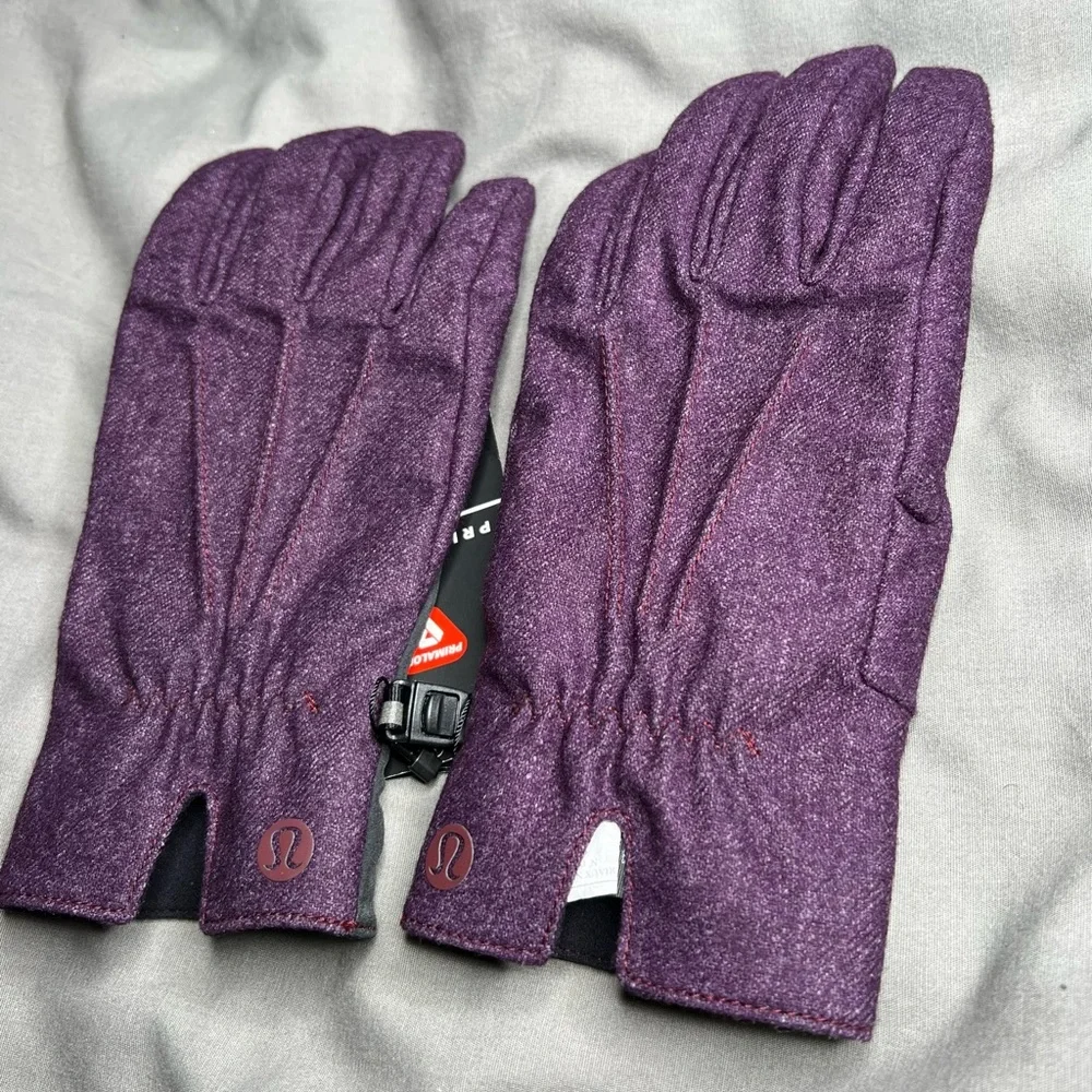NWT Lululemon City Keeper Gloves L/XL Purple Black (HTGT) *Fleece Lined